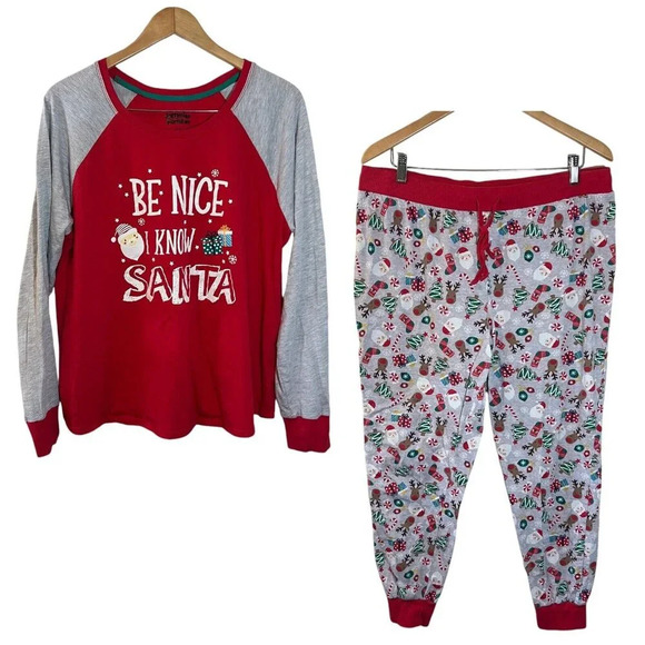 Cuddl Duds Christmas Jammies For Your Families Women’s XL Santa Reindeer Holiday - Picture 1 of 9
